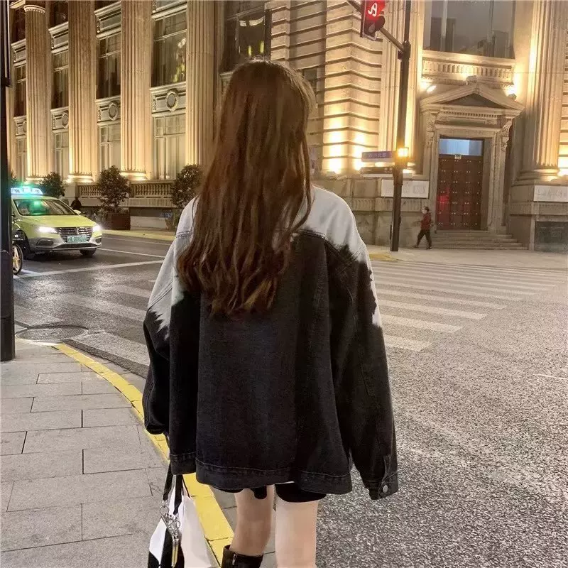 Denim retro jacket, European style, gradient, for beloved
