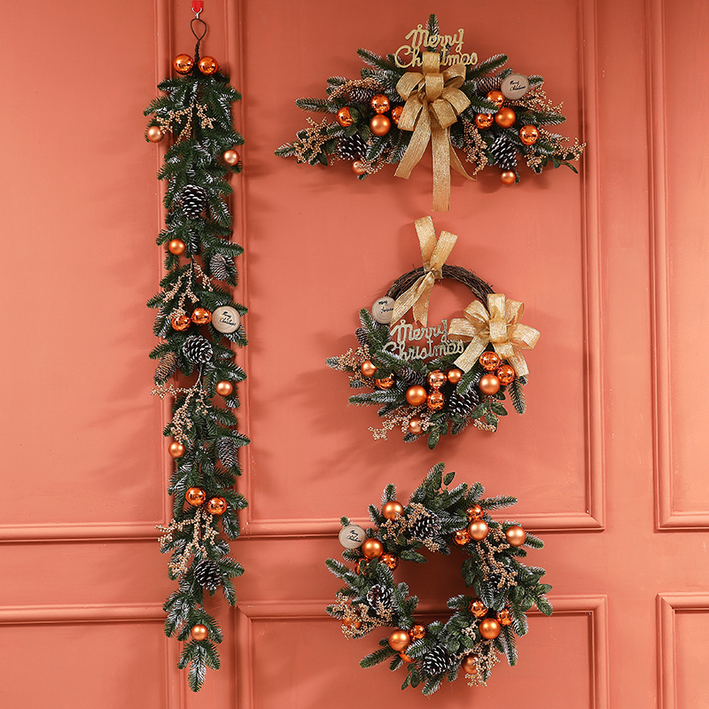 Christmas Decorations Encrypted Rattan Garland Wall Hangings Window Holiday Scene Atmosphere Layout Decoration Photo