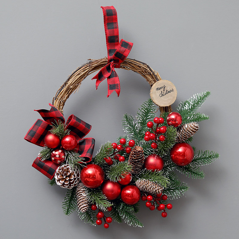 Christmas flower ring 40cm Christmas decorations Christmas tree flower ring hanging decoration scene arrangement shop window decoration door hanging