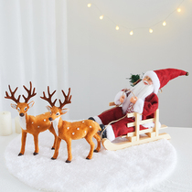 Christmas decorations ornaments Santa Claus Deer Carter Hotel Cafe Front Desk Decoration Scene Arrangement
