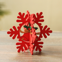 Christmas ornaments pendant Christmas tree pendant wooden three-dimensional snowflake five-pointed star Bell Christmas gift