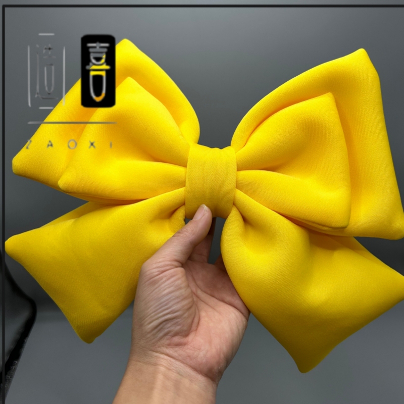 Light Encounter Moomin Season Same Style Yellow Big Bow Hair Accessory Light's Children Bow Hairpin Cos Headwear Merchandise