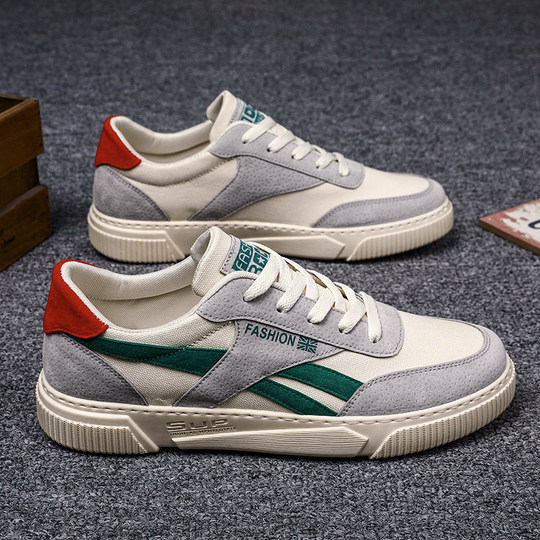 男鞋2024新款韩版百搭帆布潮鞋秋季平底板鞋运动上班夏季网红透气