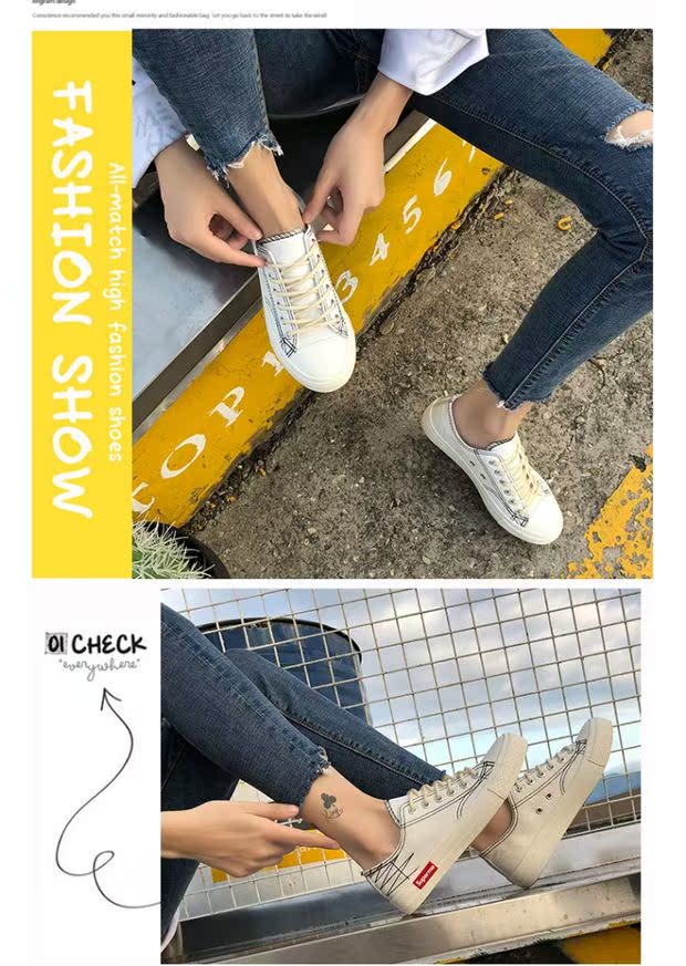 Mùa thu mới 2018 phiên bản Hàn Quốc giày siêu cháy vải nữ màu đen Harajuku ulzzang hoang dã chic triều giày giày sport