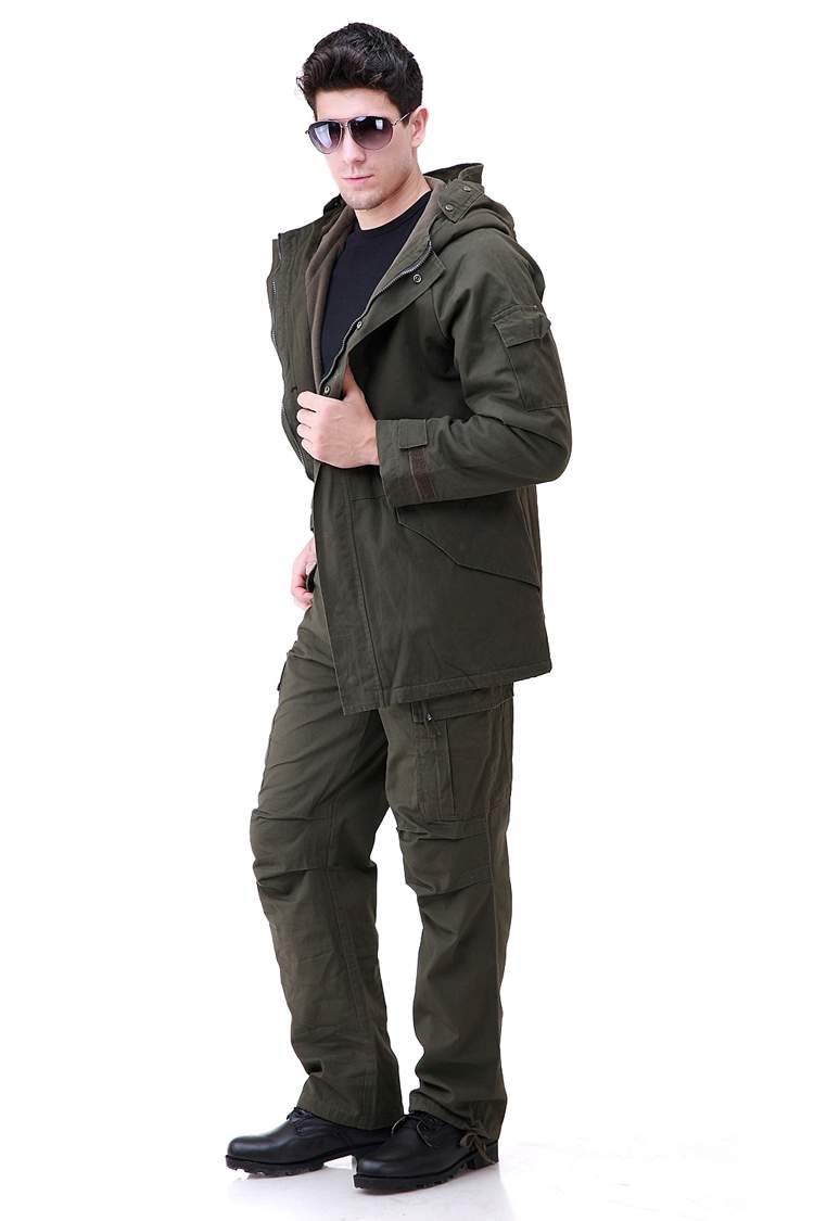Junye ngoài trời người hâm mộ quân đội quần áo nam G8 áo khoác cotton dày phù hợp với đào tạo phù hợp - Những người đam mê quân sự hàng may mặc / sản phẩm quạt quân đội