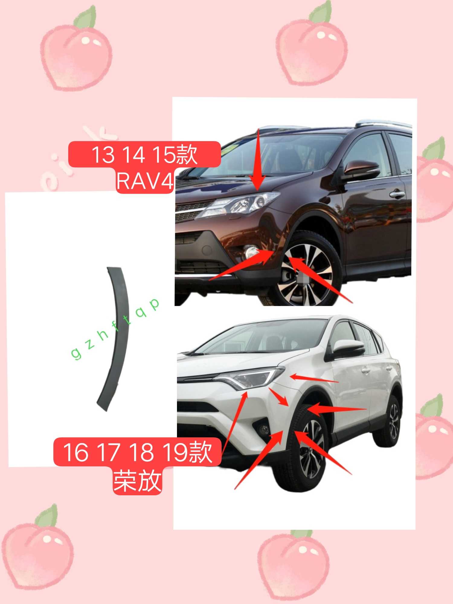 Suitable for 13, 14, 15, 16, 17, 18 RAV4 RAV4 Rong put front bar wheel eyebrow wheel trim panel front bumper trim strip