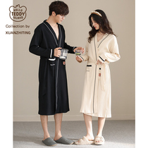(Teddy World) Couple sleeping robes Spring and fall for women Long sleeves Pure cotton 2022 New bathrobe mens pyjamas