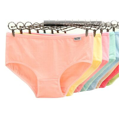 【10条装】纯棉内裤女蕾丝边莫代尔大码学生中低腰三角裤