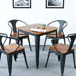 Outdoor Dining Table and Chair Set, Outdoor Balcony Courtyard Wrought Iron Simple Open-Air Garden Bar Cafe Leisure Table and Chairs
