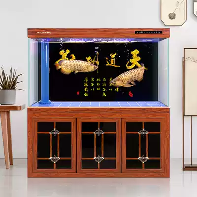 Fish tank creative ultra-white aquarium box Living room floor-to-ceiling large bottom filter wall free water glass household fish tank