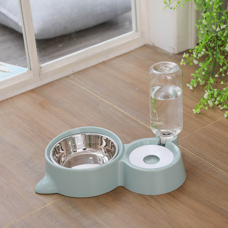 Dog Basin Dog Bowl Cat Bowl Double Bowl Automatic Drinking Water Basin Dog Bowl Cat Water Bowl Anti-Tipping Rice Basin Pet Supplies