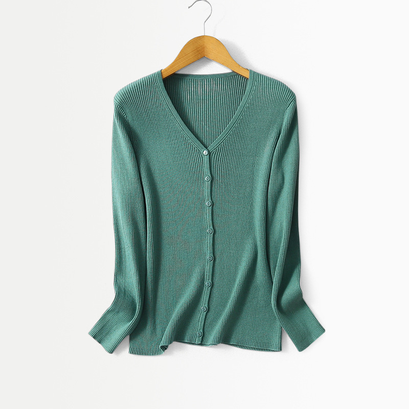 【Spring New Arrivals】Women's Knitted Silk Ribbed Yarn Long Sleeve Cardigan A6034 【Spring New Arrivals】Women's Knitted Silk Ribbed Yarn Long Sleeve Cardigan A6034