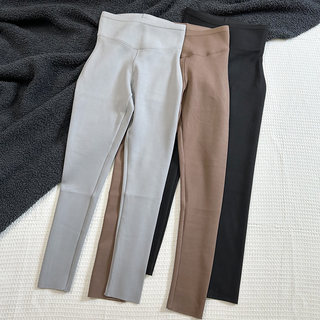 秋冬双面慕斯绒加厚打底裤女士无痕高腰瑜伽裤紧身芭比保暖收腹裤