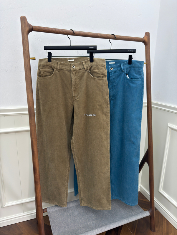 Aur Style Washed Vintage Khaki Peacock Blue Corduroy Pants