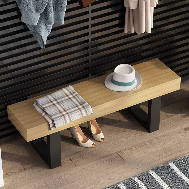 Light luxury shoe changing stool bench bench home living room log TV cabinet retro creative rest bench modern homestay bench