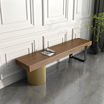 Nordic modern shoe changing stool solid wood bench simple home living room log TV cabinet retro creative leisure stool