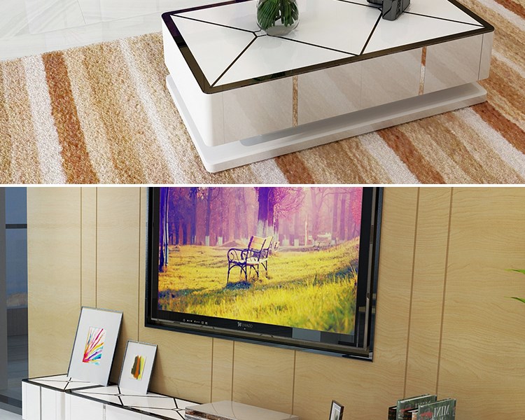 Kết hợp nội thất phòng khách hoàn chỉnh đơn giản hiện đại sofa bàn cà phê TV tủ bàn ăn và bộ ghế ba bộ giường ngủ
