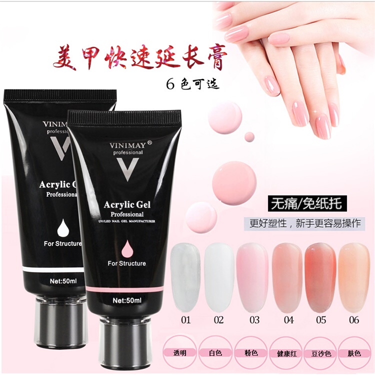 Vinimay Nail Art Fingerless Quick Extension Phototherapy Painless Model Nude Gel Acrylic Gel
