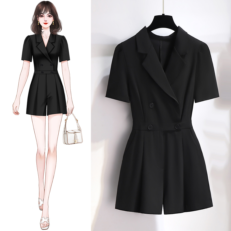 Black Jumpsuit Set for Women, Summer 2026 New Fashion Suit Jumpsuit, Petite High-End Jumpsuit