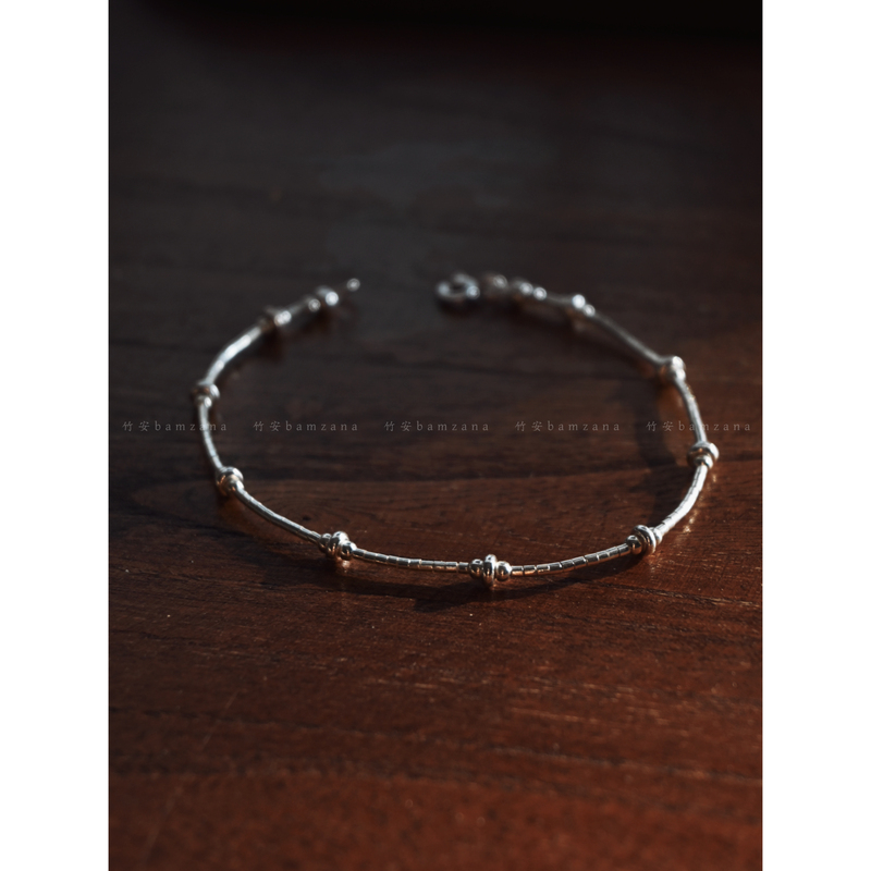 Zhu'An Original·Handmade Beaded Versatile Pure Silver S925 Thin Bracelet