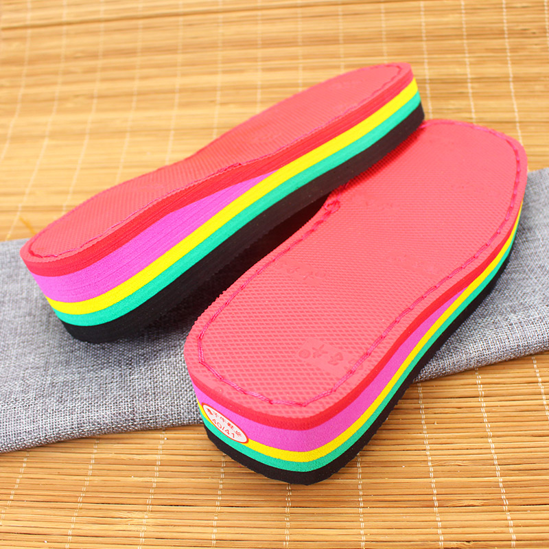 2020 Spring and Autumn of the new colorful drag plate Ms. heightened shock absorption and weaving soles soft rubber