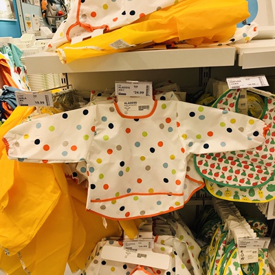 Ikea, детский нагрудник для детского сада, водонепроницаемый фартук для еды, сзади на завязках