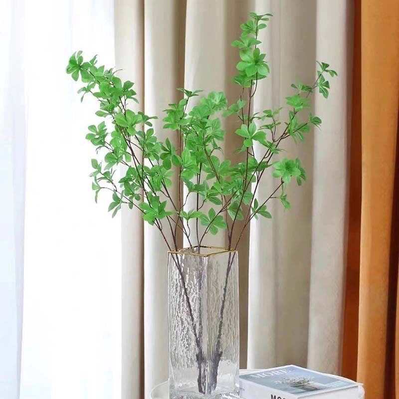 Simulation plant Japanese hanging clock silk flower horse drunken wood branch fake green plant floor potted decoration living room desktop display