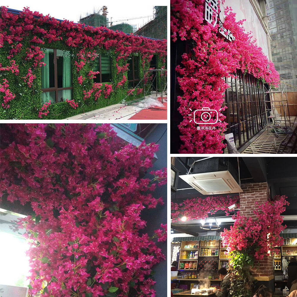 Simulation bougainvillea silk flower fake flower home furnishing hotel roof door climbing decoration project wedding arrangement flower