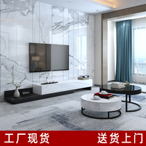 Rock plate TV cabinet Tea Table Composition Modern Minima Light Extravagant Living-room Small Family type telescopic short cupboard Supernarrow section