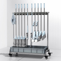 Mobile mop rack floor stainless steel shelve with mop drying rack balcony clean cleaning tools contained