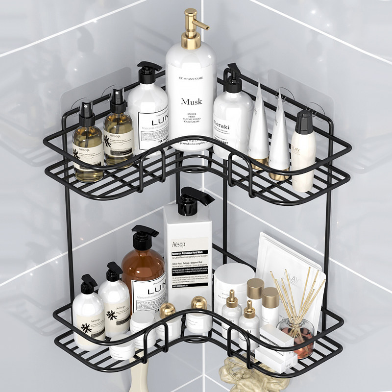 Makeup Room Bathroom Triangle Shelving Shelf Wall-mounted Free Toilet Washroom Washroom Washstand Corner containing shelf