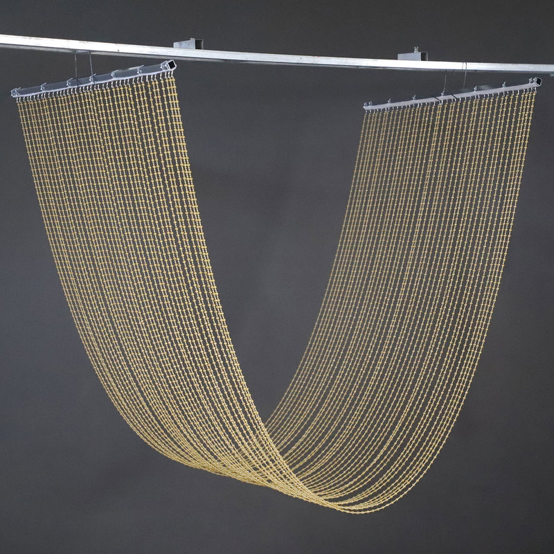 Korean-Style Wedding Acrylic Crystal Bead Curtain Ceiling Gold Old Money Style Stage Background Wave Ceiling Bead Curtain Decoration