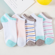 可爱日系纯棉隐形硅胶防滑女袜5双