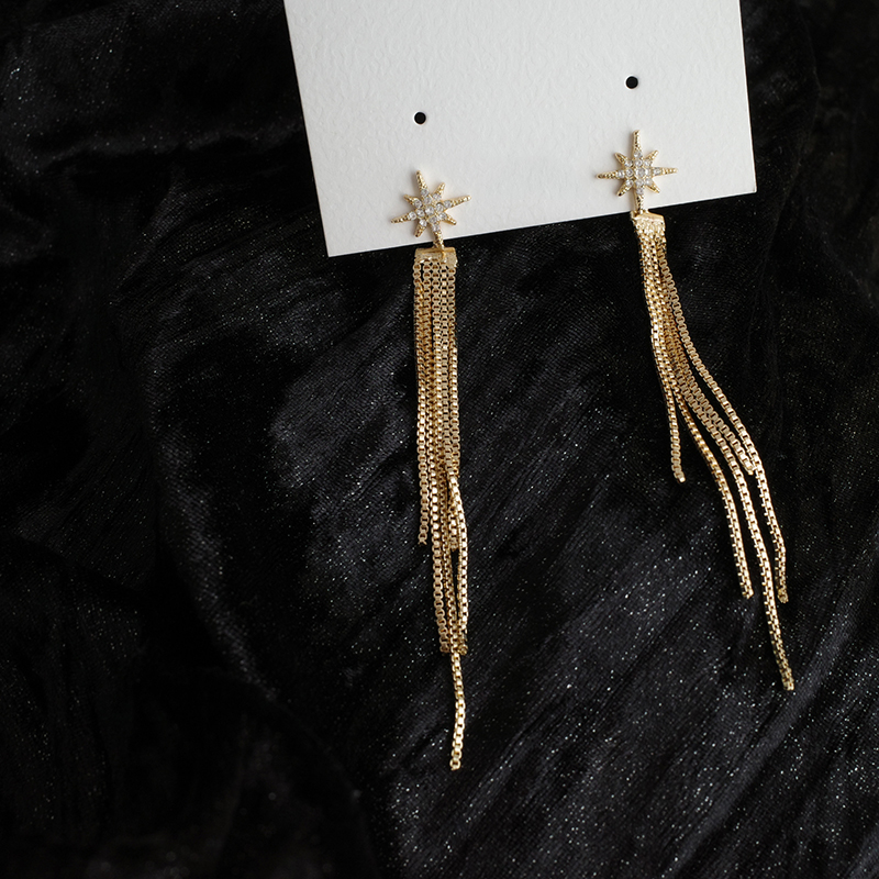 South Korea's exuberant star long - temperament ear crash 2023 new tide high - luxury silver needle ear face appears