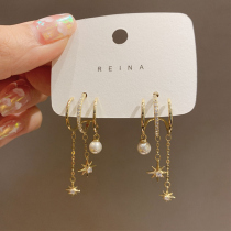 South Korea High feeling light and luxurious wind earrings 2022 Chauding hyperbolic pure silver pins Fashion Personality Earrings