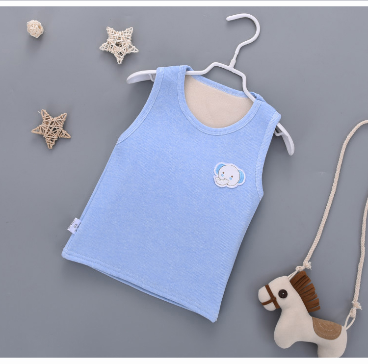 Mùa thu và mùa đông em bé vest dày lên cộng với nhung trai và gái ấm vest trẻ em vest nhỏ vest bên trong quần áo trẻ em