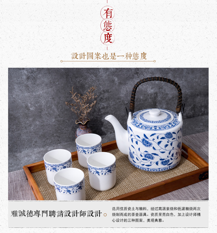 Ya cheng DE suit large household Chinese style restoring ancient ways is high temperature resistant ceramic teapot, large capacity kung fu tea tea
