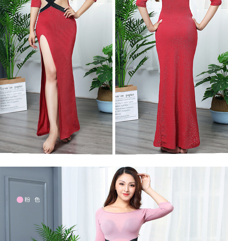 Cô gái múa bụng màu thực hành quần áo nữ 2019 mới bắt đầu ăn mặc gợi cảm váy body hiệu suất phương Đông - Khiêu vũ / Thể dục nhịp điệu / Thể dục dụng cụ giầy nhảy dancesport