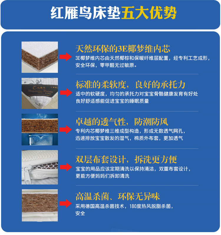 Myron còn thể tháo rời và có thể rửa IKEA nôi nệm 3E cứng mat dừa 80 * 200cm nệm cao su có thể thu - Nệm nệm cho bé