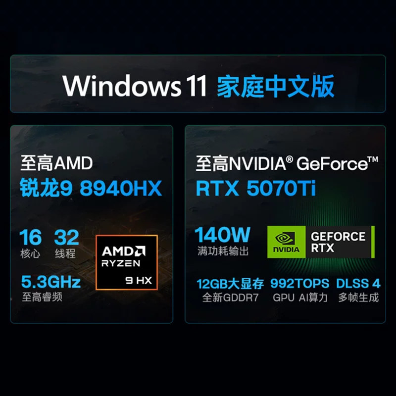 [Прямо скидка NT$400 + 15% государственная субсидия] Titan 16 Ryzen Edition R9 8940HX 16-дюймовый ноутбук с полным набором высокопроизводительной графикой RTX5070Ti для игр