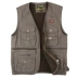 Áo vest nhiều túi mùa xuân và mùa hè trung niên cotton vest vai cá chụp ảnh vest vest cỡ lớn vest nam không tay áo ba lô nam Áo vest cotton
