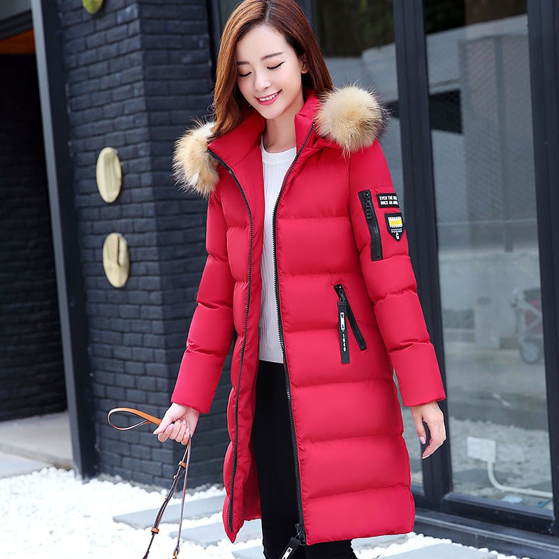 phụ nữ bông quần áo 2020 phiên bản tiếng Hàn mới dày dài vừa qua đầu gối kéo dài xuống nhíp bông áo khoác mùa đông