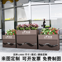 Stainless Steel Outdoor Iron Art Combined Flower Case Custom Flower Altar Sales Floor Flower Groove Commercial Square Flower Bowl box enclosure