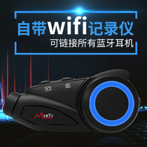 Motorcycle helmet Bluetooth headset Riding wireless walkie-talkie Motorcycle tachograph camera Motorcycle travel riding man