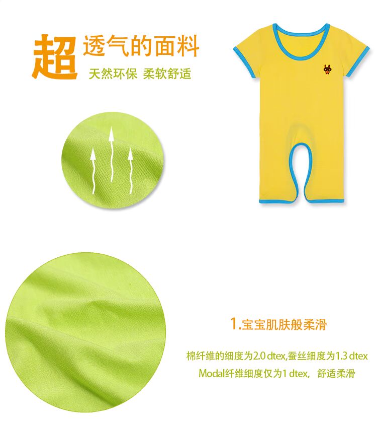 Phương thức bông bé onesies mùa hè đồ ngủ bé quần áo ngắn- tay điều hòa không khí quần áo haber leo quần áo siêu mỏng mô hình