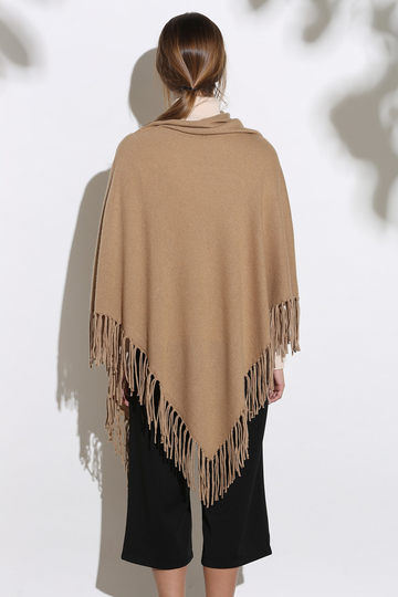 Fangcijia tassel big brand solid color warm pure cashmere sweater top shawl blouse scarf scarf