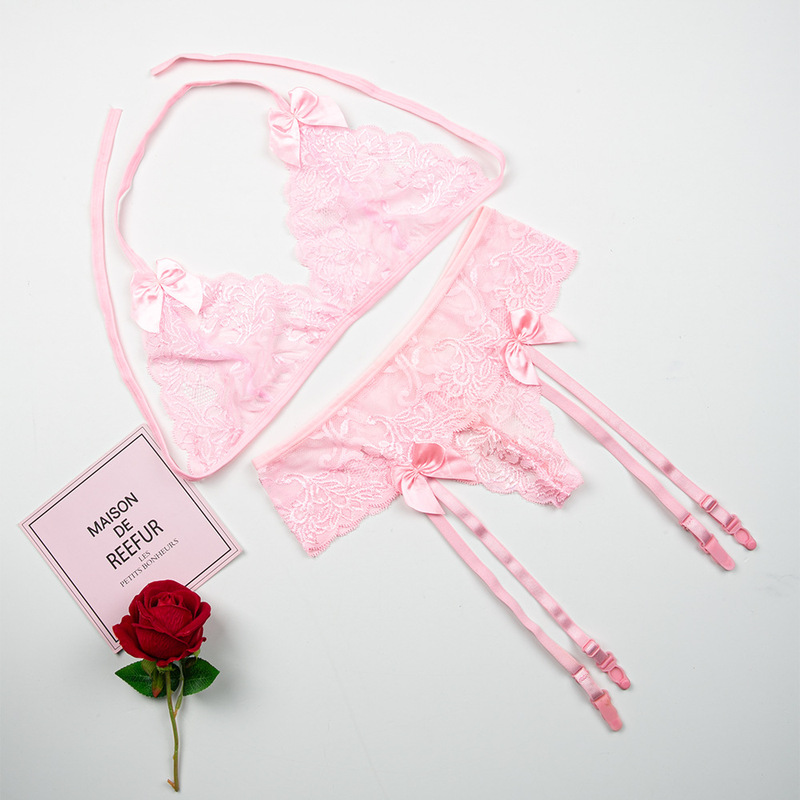 Sexy Suspender Set, Non-Slip Garter Belt Clip Two-Piece Set, Three-Point Lace Lingerie, Women's Garter Belt