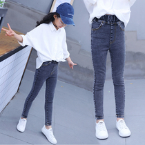 5 girls jeans 2021 new spring and autumn 8 middle and big children 10 small feet 12 primary school students 15 years old Korean version of self-cultivation foreign gas