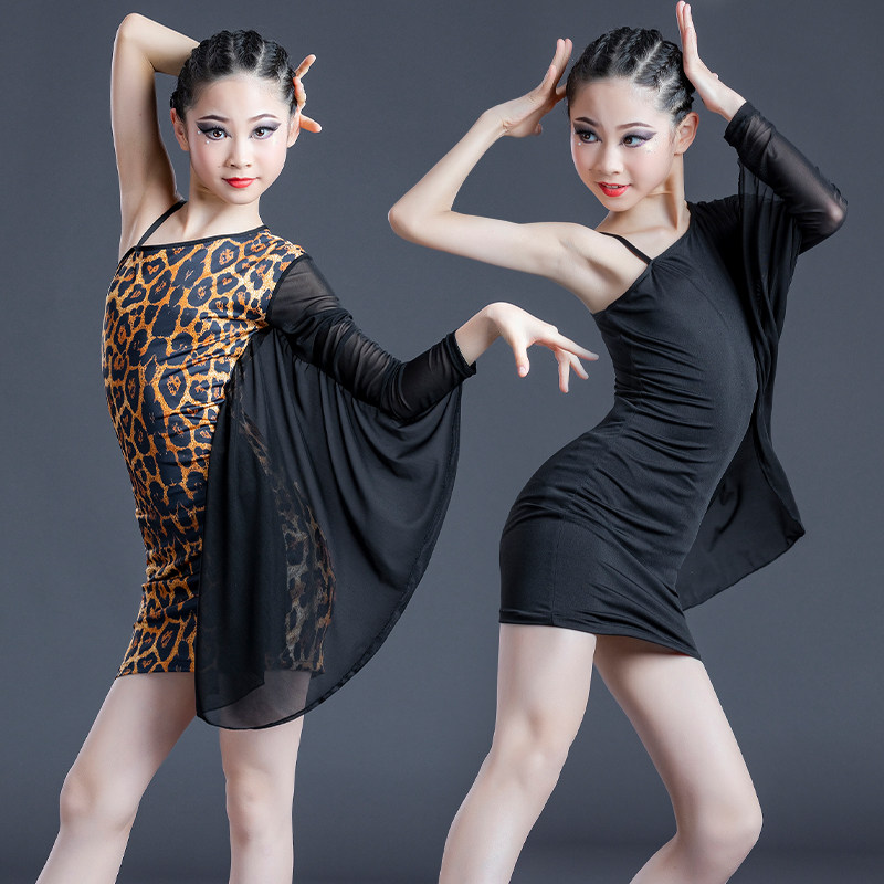 Children's Latin dance skirt children's training competition clothing children's exercise clothing summer BAO WEN suspender dress performance clothing