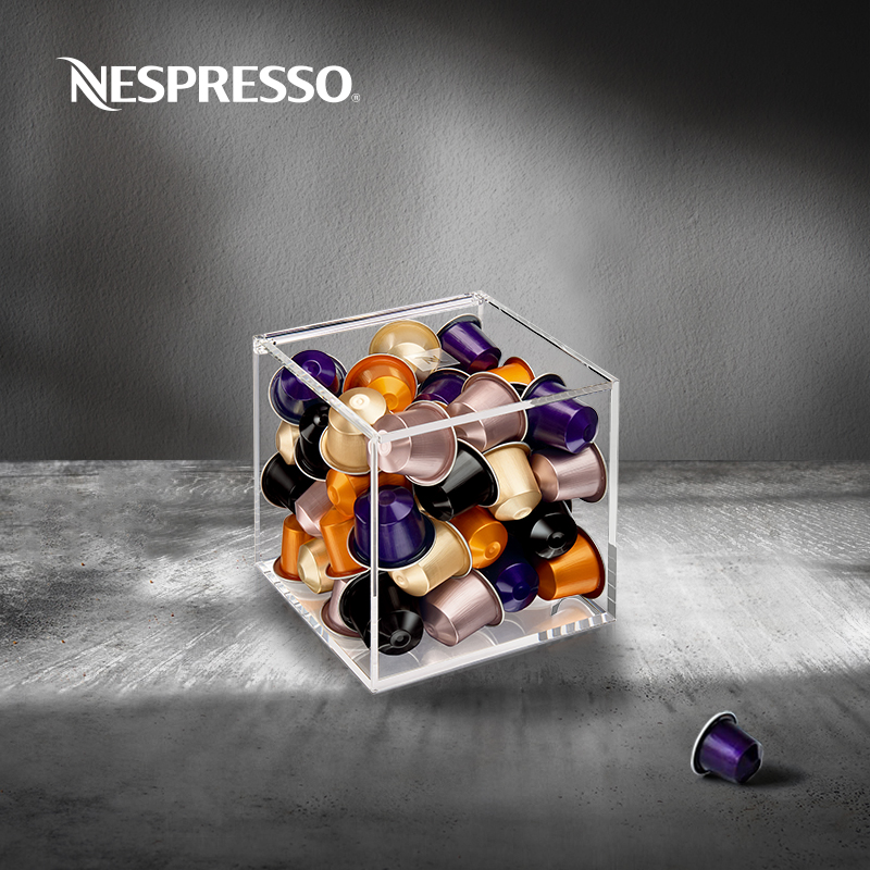 NESPRESSO View Capsule Coffee Storage Resinous Glass Transparent Storage Box (capsules not included)